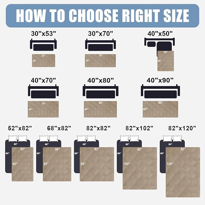 Smiry Waterproof Dog Bed Cover Blanket 52x82, Soft Reversible Pet Blanket - Image 6