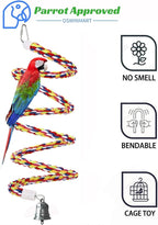 2Pcs 43'' Bird Rope Perches Birdcage Swing Toys 100% Cotton Natural Bird Perch - Image 2