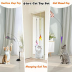 Soarer 4-in-1 Interactive Cat Feather Toys, Enhanced Suction Cup Cats Wand Toy - Image 2