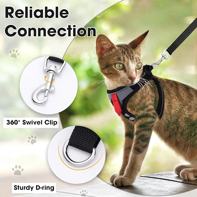 Cat Harness and Leash Set for Walking Escape Proof, Soft Adjustable Kitten - Image 8