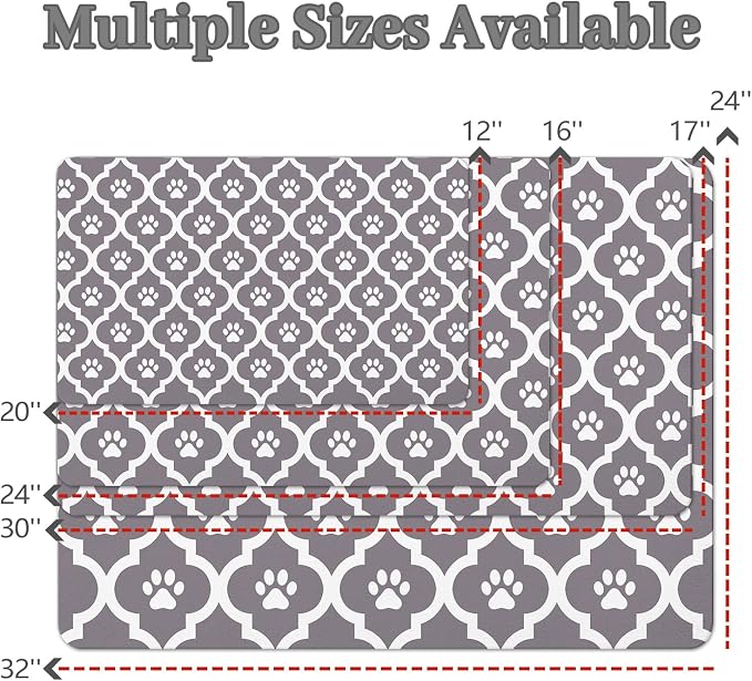 Dog Food Mat 16X24 Inch Pet Feeding Absorbent Mats - Image 4