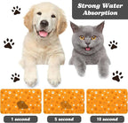 Dog Food Mat, Absorbent Water Bowl Mats Cat Pet Feeding Placemats Orange 17 * - Image 2