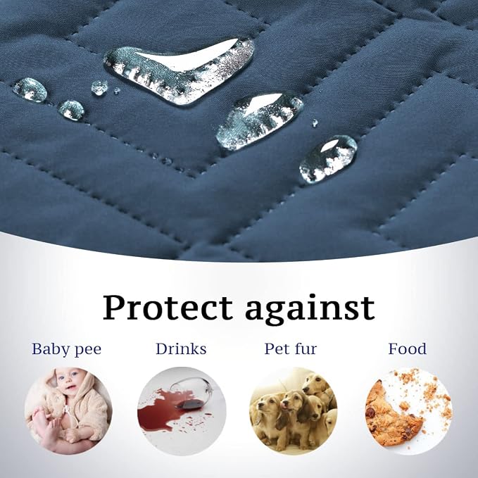 H.VERSAILTEX Reversible Quilted Recliner Covers Water Resistant Furniture - Image 4