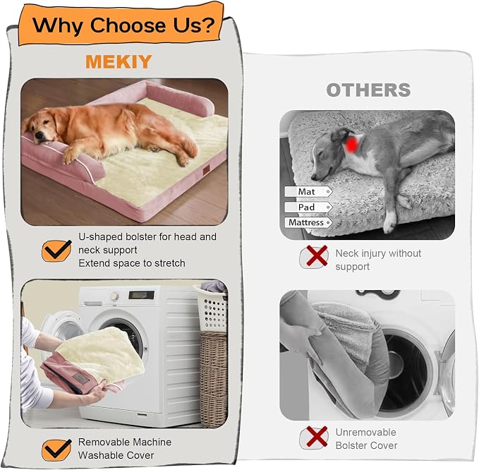 Large Dog Bed Orthopedic Washable: Beds Bolster - Image 4