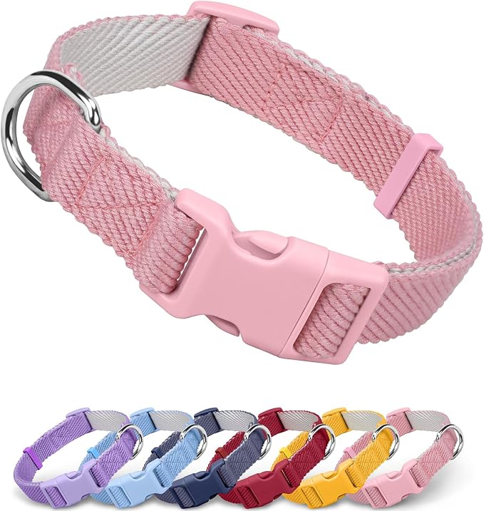 Dynmeow Soft and Breathable Cotton Dog Collar, Durable Adjustable Female Girl by Dynmeow