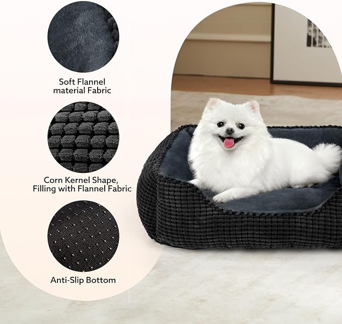 MIXJOY Dog Beds for Medium Dogs Washable, Rectangle Pet Bed Medium Size Dog - Image 3