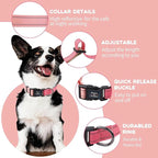 Roses&Poetry Pink Dog Collar for Female Dogs Reflective - Image 2