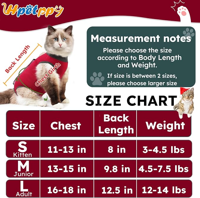 Cat Recovery Suit, Breathable Cat Surgery Recovery Suit Female, Kitten Onesie - Image 2