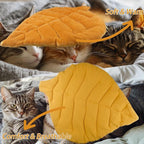 Leaf Shaped Self-Warming Cat Bed Mat – 26"x20" Flannel & Cotton Pet Pad - Image 5