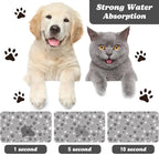 Dog Food Mat, Absorbent Water Bowl Mats Cat Pet Feeding Placemats Light Gray 24 - Image 2