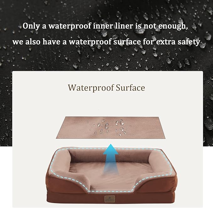 Bedfolks Orthopedic Dog Bed XXL, Waterproof Dog Sofa Bed - Image 3