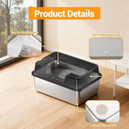 Stainless Steel Litter Box, XL Enclosed Cat Litter Boxes - Image 6