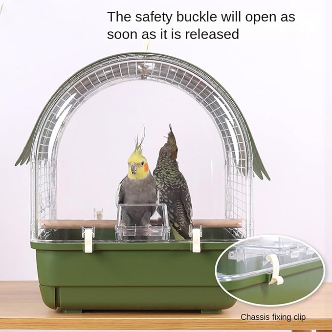 Small Bird Cage, Transparent Bird Travel Carrier, Full View Cockatiel Cage - Image 4