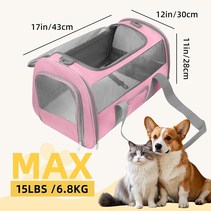 Pet Carrier Airline Approved for Puppy Medium Cats 15 Lbs Small Dog Carrier - Image 4