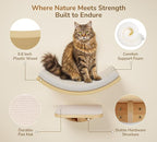 Cat Window Perches, Curved Cat Wall Beige Bed and 2 Floating Wall Steps - Image 2