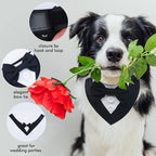 FUAMEY Dog Tuxedo, Adjustable Black Polycotton, Formal Attire - Image 5