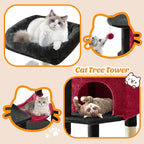 DUMOS Small 44 Inch Cat Tree Tower, Cat Climbing Tower - Image 6