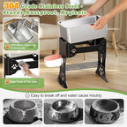 3 Gallon Elevated Large Dog Water Bowl, 3 Height Adjustable Stainless Steel - Image 5