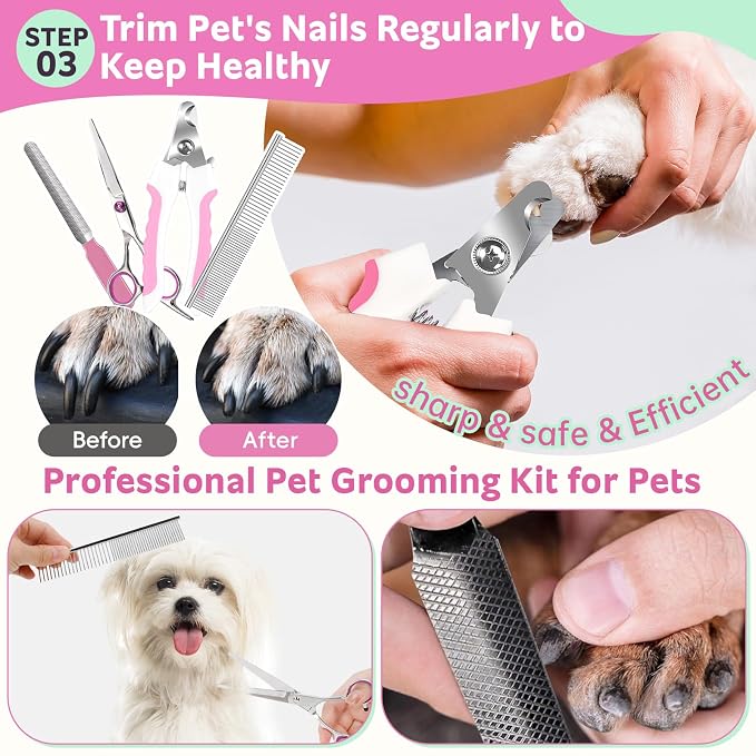 Bath Grooming Kit for Pets, Dog and Cat Grooming Supplies, Dematting Comb for - Image 5