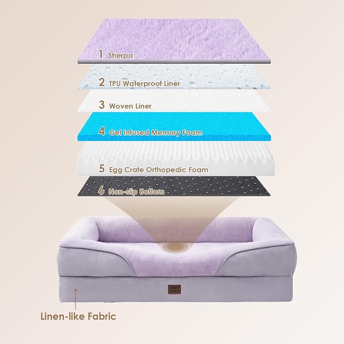 EHEYCIGA Orthopedic XL Dog Bed for Large Sized Dog, Waterproof Liner & Washable - Image 5