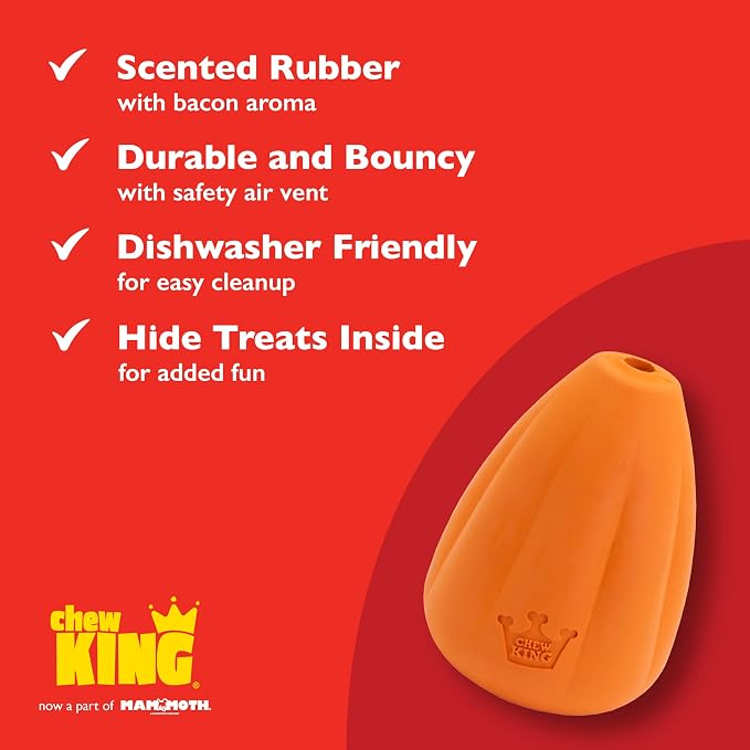 Chew King by Mammoth Premium Treat Dog Toy, Extremely Durable Natural Rubber Toy - Image 6