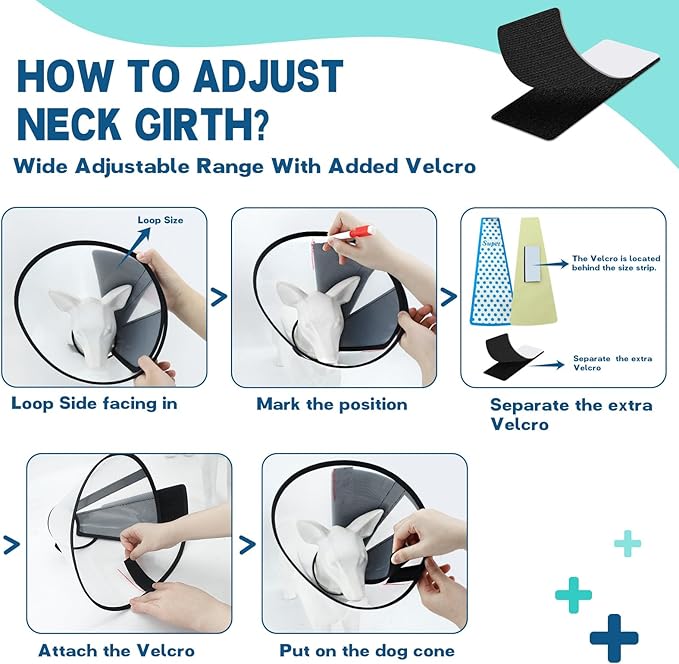 Supet Dog Cone Collar Adjustable After Surgery, Comfortable Pet Recovery Collar - Image 4
