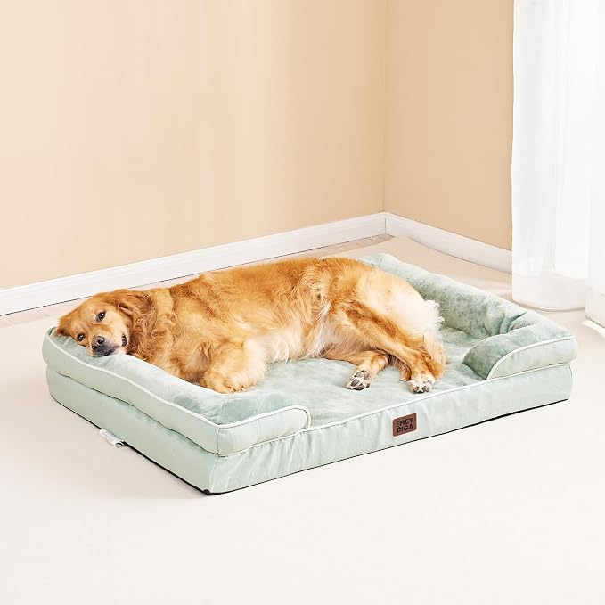 EHEYCIGA Orthopedic Dog Bed for Medium Dogs, Waterproof Memory Foam, Sage Green - Image 9