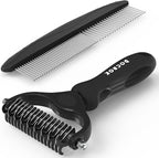 Pet Grooming Combo: Undercoat Rake, Dematting Deshedding Brush by Docrok
