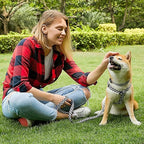 Roses&Poetry Dog Collar with Colourful Checkered Patterns, Adjustable Durable - Image 6