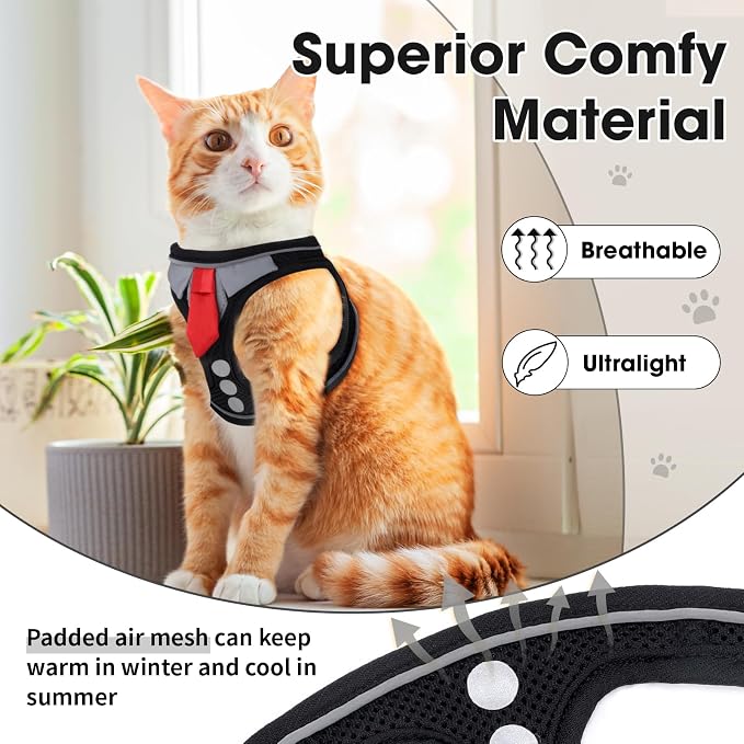 Cat Harness and Leash Set for Walking Escape Proof, Soft Adjustable Kitten - Image 3