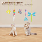 Potaroma Interactive Cat Feather Toys 5 Pcs, Cat Teaser Retractable Hanging - Image 3
