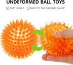 SHARLOVY Squeaky Balls for Pet Small Puppy, 6 Pack TPR Fetch Spike Balls for - Image 4