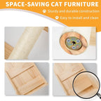 Cat Wall Shelves for Large Cats – 9-Piece Wooden Wall-Mounted Cat Shelves Set - Image 5