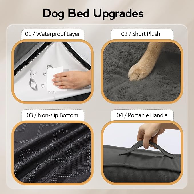 Large Orthopedic Dog Bed with Sides Big Dog Beds with Removable Washable Cover - Image 5