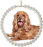 Chunky Pearl Dog Collar Large Breed, Adjustable Dog Necklace, Beaded Dog Collar by MLUOVI