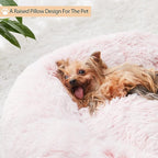 WNPETHOME Calming Dog Bed Cat Bed Donut, Faux Fur Pet Bed Self-Warming Donut - Image 4