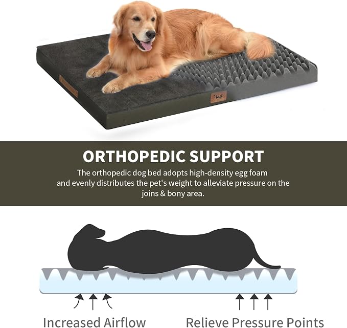 Orthopedic Dog Bed for Large Dogs, Plush Washable Pet Bed for Large Size Dogs - Image 4