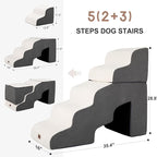 Dog Stairs for High Beds with Tunnel, 5-Step Dog Steps for Small Dogs and Cats - Image 2