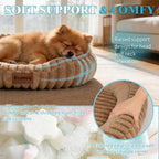 Cute Washable Dog Bed for Small Dogs -Soft Plush Calming Puppy & Cat Bed - Image 3