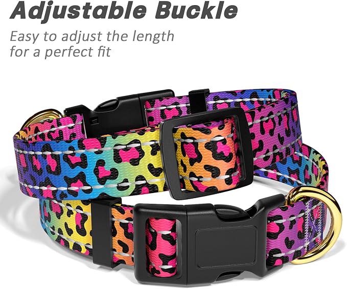 Reflective Dog Collar for Small Dogs Cats, Cute Leopard Style Adjustable - Image 6