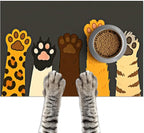 Cute Animal Paw Print Cat Food Mat Easy Clean Fast Dry Pet Feeding Mat by HOMETITUTE