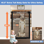 65.7"-72.2" Extra Wide Baby Gate, 40.5" Tall Dog Gate Indoor, Walk Through Pet - Image 2