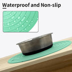 Fhiny 3PCS Silicone Pet Food Mat, 9.5" Round Waterproof Non-Slip Dog Cat Bowl - Image 4