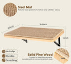 2PCS Cat Wall Shelves with Scratching Mat, 16.6x9.7 Inch Cats Wall Furniture - Image 3