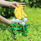 Hypeety Large Parrot Hanging Swing Toy Bells Chew Toy Colorful Hanging Wood - Image 8