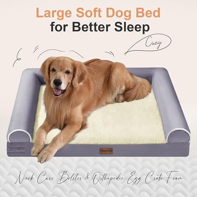 Large Dog Bed Orthopedic Washable: Beds Bolster XL Bed Medium Large Dogs Egg - Image 2