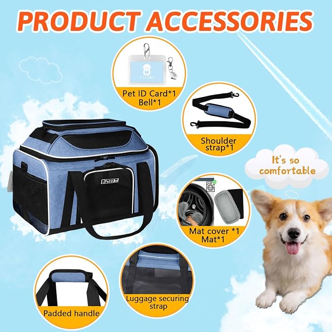 Petskd Top-Expandable Pet Carrier 17x11x9.5 Inches Alaska Airline Approved - Image 7