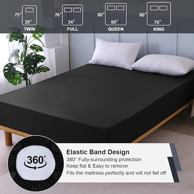 Waterproof Mattress Protector King Size, Fitted Sheet Style Breathable Mattress - Image 5
