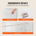 VEVOR 30-inch Flight Bird Cage, Stackable Bird Cage - Image 6
