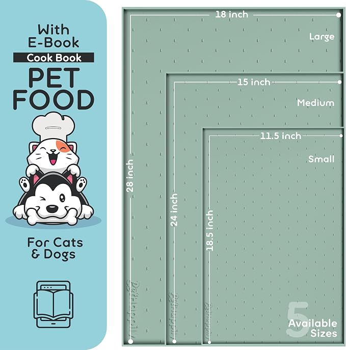 Dog Food Mat - 28x18 Raised Edges Dogs Mat - Image 2